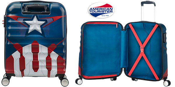Maleta spinner American Tourister Capitán América de 36 litros barata