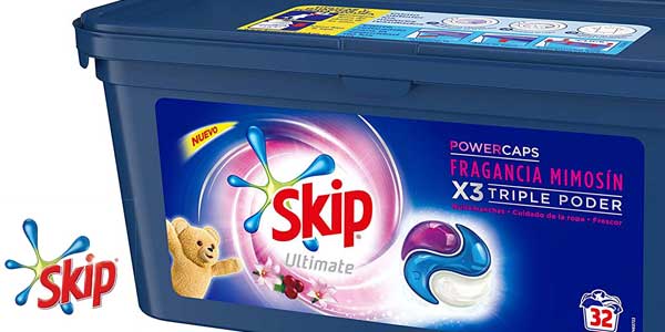 Pack x3 detergente en cápsulas Skip Ultimate Triple Poder Máxima Fragancia Mimosín 96 lavados chollo en Amazon