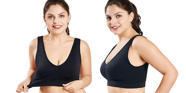 Pack de 3 sujetadores top sin costuras con almohadillas extraíbles chollo en Amazon