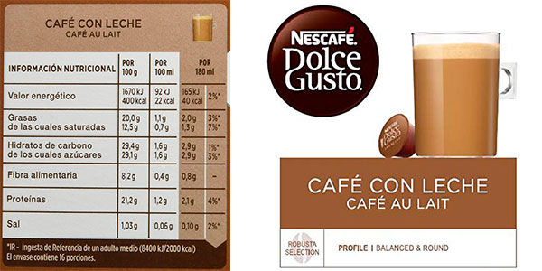 Pack de 90 cápsulas Café con leche Nestlé Dolce Gusto barato