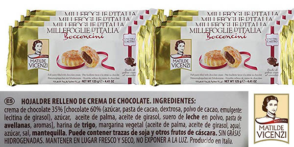 pasta de hojaldre rellena de crema de chocolate Matilde Vicenzi chollo