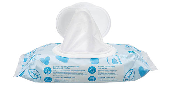 toallitas higiénicas biodegradables para bebé gran formato relación calidad-precio genial en Amazon