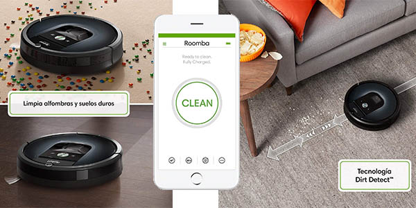aspirador robot con aplicación móvil Roomba 981 chollo