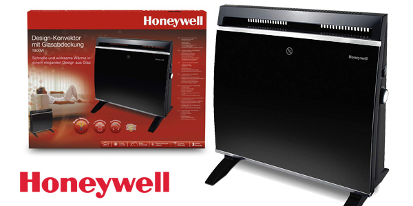 Calefactor Honeywell HCE890 de panel de vidrio de 1800 W y termostato ajustable barato en Amazon