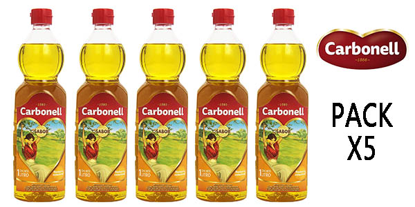 Carbonell aceite de oliva pack ahorro botellas de 1 litro oferta