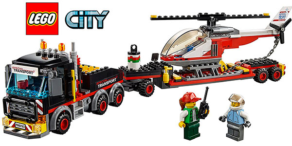 Chollo Set Camión de transporte y helicóptero LEGO City con 2 minifiguras
