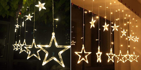 Cortina de luces LED Salcar con diseño de estrellas para Navidad barata en Amazon