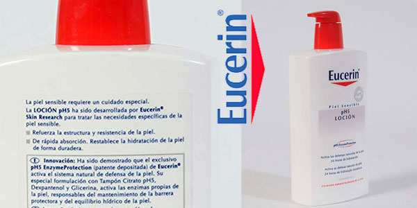 Loción hidratante Eucerin PH5 skin protection piel sensible de 1 litro chollo en Amazon