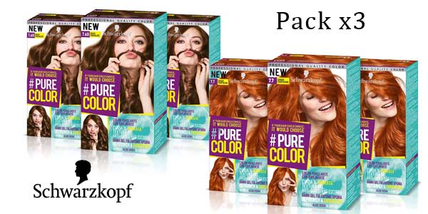Pack x3 Tinte Schwarzkopf Pure Color barato en Amazon