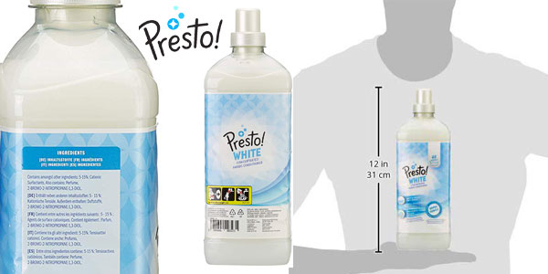 Pack 6 Botellas Suavizante concentrado blanco Presto! 360 lavados chollo en Amazon