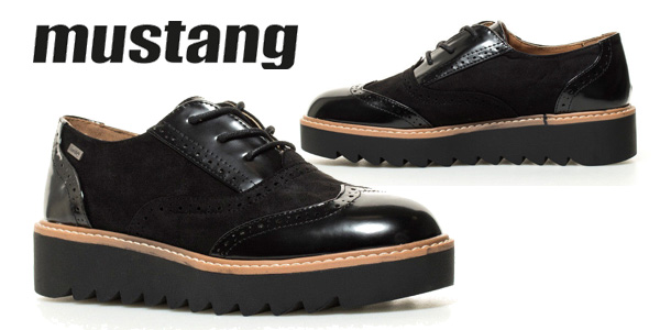 Zapatosde cordones Mustang Dafne en negro para mujer baratos en eBay
