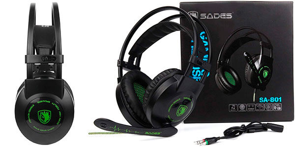 Cascos gaming estéreo Sades SA801 con micro baratos