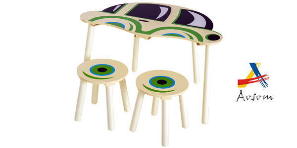  Conjunto infantil Homcom de mesa y 2 sillas de madera barato en eBay