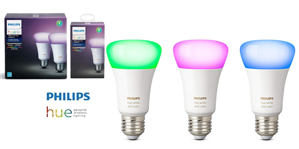  Pack 3 bombillas LED E27 Philips Hue White and Color Ambiance barato en Amazon