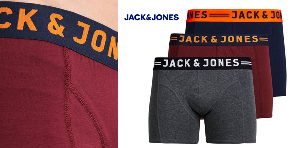Pack 3 Bóxer JACK & JONES multicolor para hombre oferta en Amazon