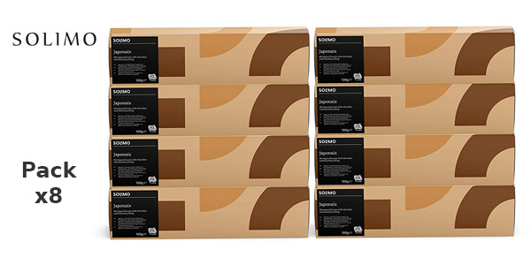 Pack x8 Cajas Galletas de merengue Japonais Amazon Solimo rellenas de chocolate y avellana barato en Amazon