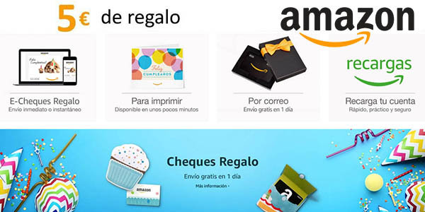 Amazon España cheque regalo promoción enero 2019