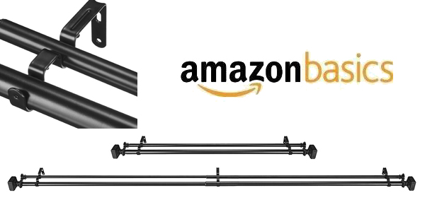 Barra de cortina doble AmazonBasics con terminaciones cuadradas chollazo en Amazon