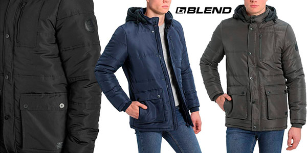 Chollo Chaquetón de invierno Blend Lima con capucha para hombre 