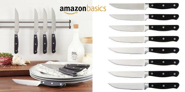  Juego de 8 cuchillos de carne AmazonBasics barato en Amazon