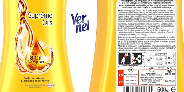 ▷ Chollo Pack x6 Suavizante concentrado Vernel Aromaterapia Flor Cítrica &  Minerals de 570 lavados en total por sólo 22,61€ (27% de descuento)
