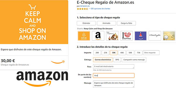 promoción Amazon España cheque regalo cupón descuento
