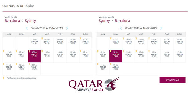 promoción Qatar Airways en vuelos a Sídney y Melbourne