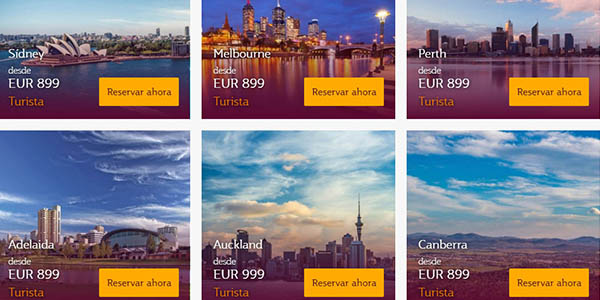 Qatar Airways ofertas en vuelos a Australia