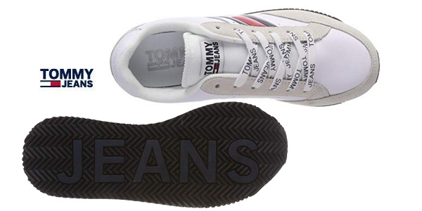 Zapatillas Tommy Jeans RWB Casual Retro para mujer blanco chollo en Amazon