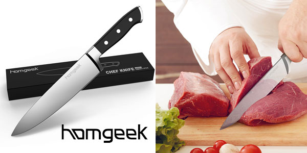 Cuchillo de Chef Homgeek de 20 cm en acero inoxidable chollo en Amazon