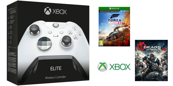 Mando Elite Xbox One Edición Especial blanco + Gears of War 4 + Forza Horizon 4 barato en Amazon Francia