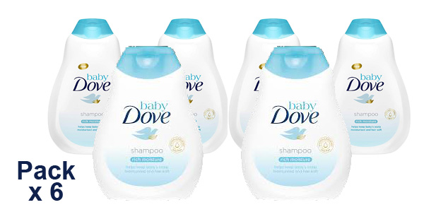 Pack 6 envases de Champú Baby Dove hidratación profunda x 400 ml/ud barato en Amazon
