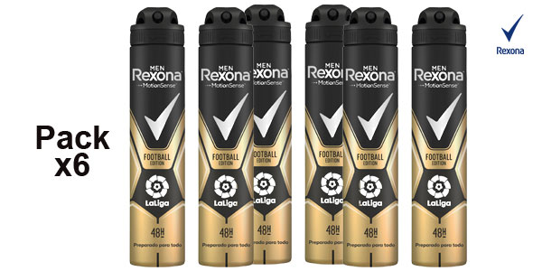 Pack x6 Rexona Desodorante Antitranspirante Football Edition La liga x 200ml/ud barato en Amazon