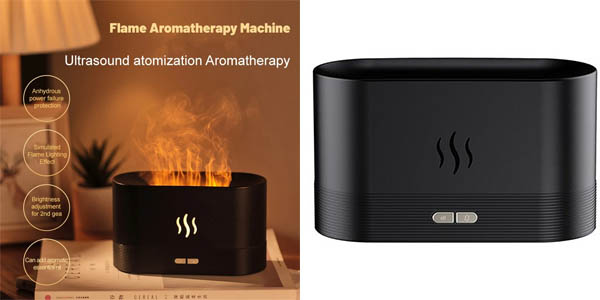 Humidificador LED con difusor de aroma y efecto llama