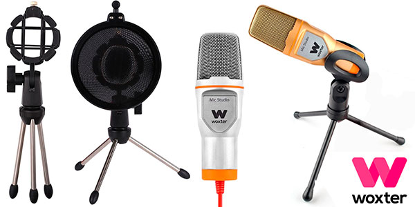 Micrófono de condensación Woxter Mic Studio con trípode barato