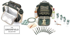 Mochila para picnic Deluxe Greenfield Collection para 4 personas bosque verde con manta a juego barata en Amazon