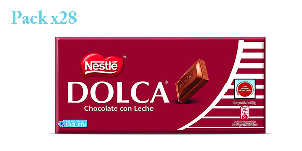 Pack x28 Tabletas de chocolate con leche Nestlé Dolca x 125gr/ud barato en Amazon