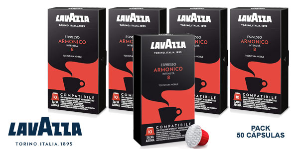 Pack 5x10 Cápsulas Café Lavazza Armónico de intensidad 8 barato en Amazon