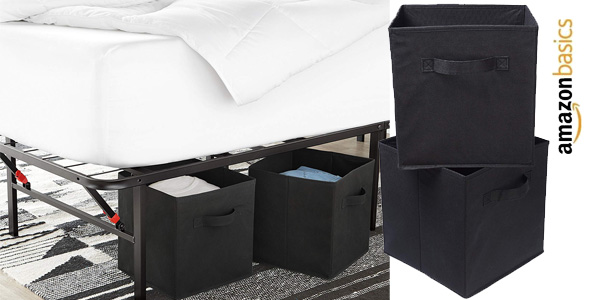 Chollo Pack de 6 Cubos de almacenamiento plegables AmazonBasics por