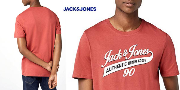 Camiseta JACK & JONES Jjelogo tee SS de manga corta para hombre chollo en Amazon