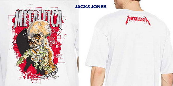 Camiseta de manga corta Jack & Jones Jormetallica para hombre chollo en Amazon