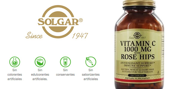Envase 100 comprimidos Solgar Vitamina C con escaramujo barato en Amazon