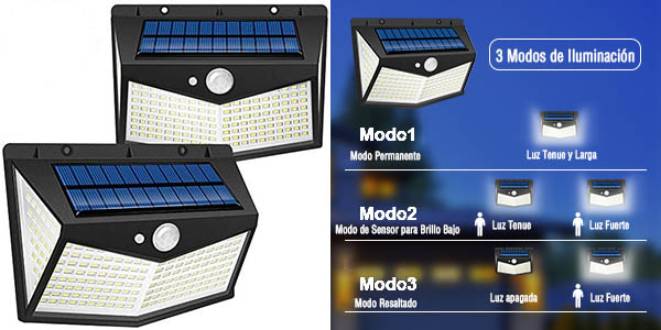 Pack x2 Apliques solares LED Swonuk con detector de movimiento
