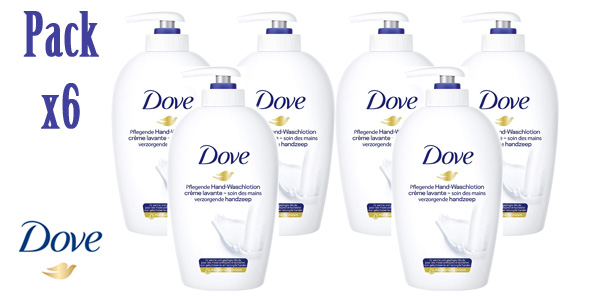 Pack x6 Jabón de manos Dove Cream Wash de 250 ml/ud barato en Amazon