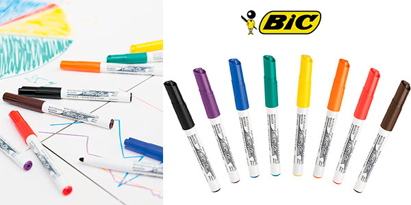 Pack de 8 rotuladores BIC Velleda para pizarra blanca barato