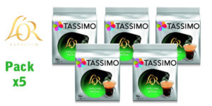 Pack x5 Paquetes de 16 cápsulas de Café Tassimo L'OR Espresso Long Délicat barato en Amazon