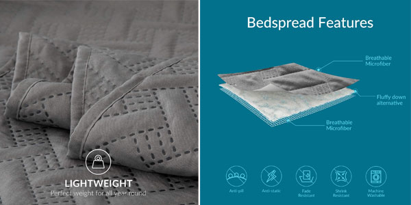 Colcha Acolchada Bedsure para cama doble chollo en Amazon