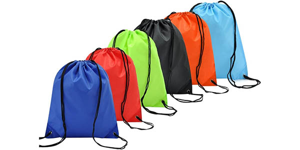 Pack x6 mochilas saco Coolzon de nailon