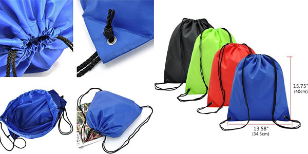 Pack x6 mochilas saco Coolzon de nailon