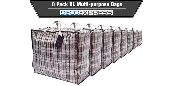 Pack de 8 bolsas XXL DeccoExpress para organización o compras barato en Amazon